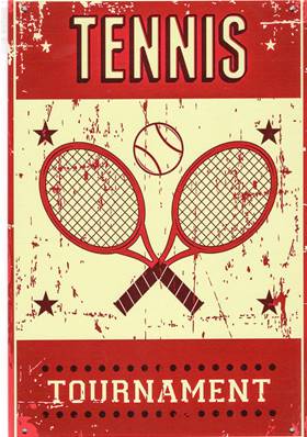 Plaque métal 20x30 vintage Tennis