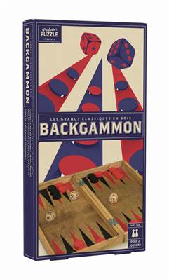 Jeu de Backgammon en bois vintage