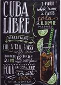 Plaque dco vintage COCKTAIL CUBA LIBRE