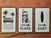 3 Plaques mtal 12x20 vintage "SOUTH BAY CALIFORNIA".