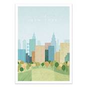 Affiche visit New York Buildings USA 50x70cm Henry Rivers