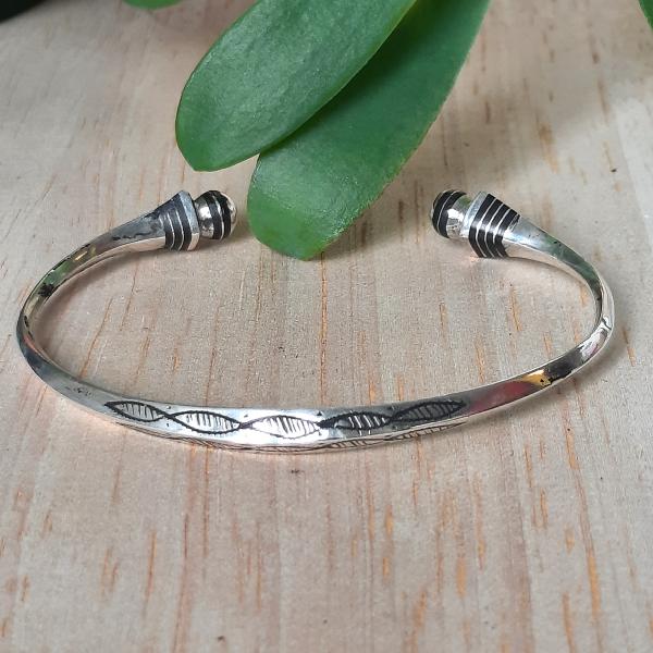 Bracelet touareg argent et ébène Niamey