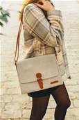 Sac à main besace bandoulière carré gris 26x30cm