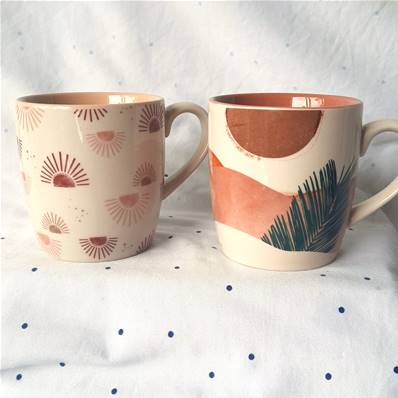 Coffret 2 mugs soleil et palmiers 30cl