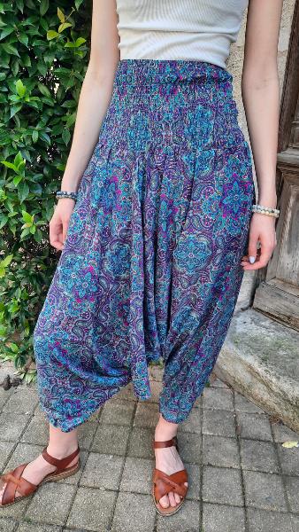 Sarouel 3-en-1 couleur bleu et violet