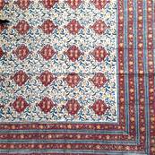 Tenture indienne block print 270x225 cm – Rouge et ocre