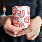 Set de 3 tasses à café “Shanghai” 12 cl – Motifs rouges d’inspiration asiatique