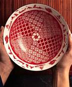 Saladier bord paysages rouges “Shanghai” 21 cm – Décor asiatique raffiné et symbolique
