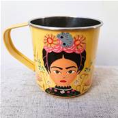 Mug inox jaune Frida 9 cm