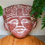 Masque en terre cuite artisanat mexicain 19cm x 25 cm