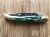 Couteau de poche pliable acier en bois "Vert" 16 cm