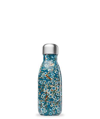 Bouteille isolante inox "fleurs de cerisier" bleue 260 ml
