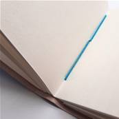 Carnet en cuir bleu 1 crochet 13X19 cm