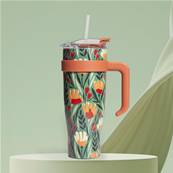 Mug de transport 1.2l avec paille fond tropic