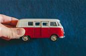 Petite voiture jouet combi Volkswagen vintage 11,5cm