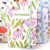 Carnet format A5 fleurs roses 14x21cm
