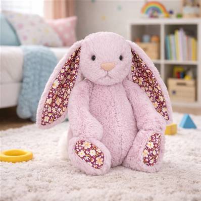 Peluche Jellycat lapin fleur mauve