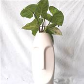 Vase visage stylisé blanc 24 cm