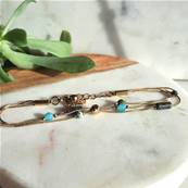 Bracelet multi rangs "Rivage Azur" amazonite et turquoise d'Afrique fils rigides