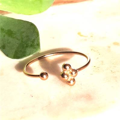 Bague dorée 4 petits ronds