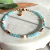 Bracelet "Reflets d'Amazonie" - Amazonite Perle de Rivière