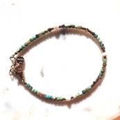 Bracelet "Lagune Turquoise" Turquoise d'Afrique avec Perle de Rivire
