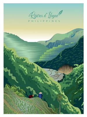 Affiche Banaue Philippines 50x70cm Plume71