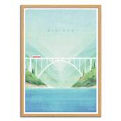 Affiche visit Big Sur USA 30x40cm Henry Rivers