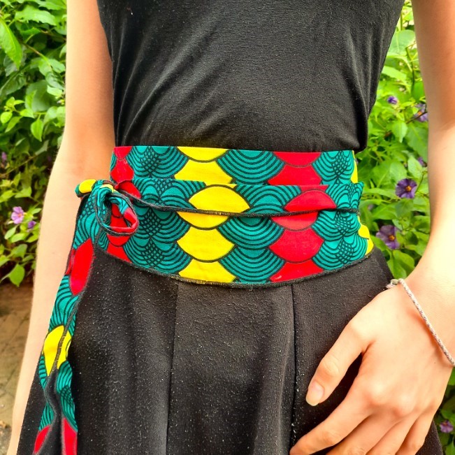 Ceinture femme, tissus africain WAX, 100% coton, 
