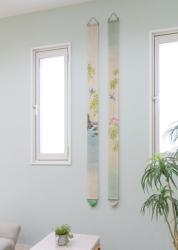 Décoration japonaise artisanale Merle Bleu & Fleurs 10×170 cm 
