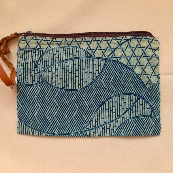 Trousse grand modèle indigo géométriques striés