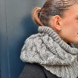 Cagoule tressée hivernale pour homme et femme Grise
