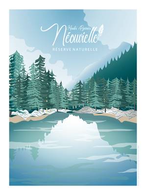 Affiche Néouvielle Hautes Pyrénées réserve Plume34 30x40cm