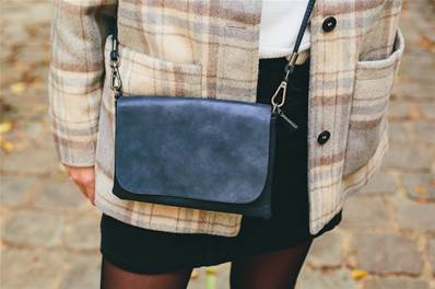 Sac pochette besace bandoulière bleu 15x21cm