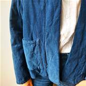 Veste matelassée velour bleu marine