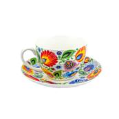 Tasse petit déjeuner blanche 220 ml motifs fleuris