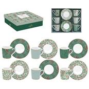 Coffret 6 tasses porcelaine 11cl Roseraie