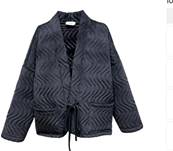 Veste noire matelassée velour taille unique