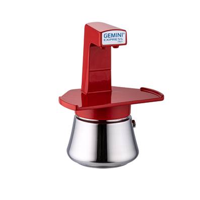 Machine expresso 2 tasses rouge inox induction (sans tasses)