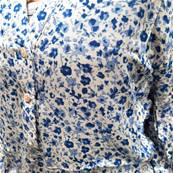 Blouse motif liberty bleu 100% viscose