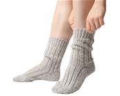 Chaussettes double Laine et Alpaga beige et crème 35-38
