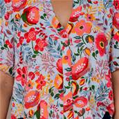 Chemisier manche courte motif fleuri Yuma