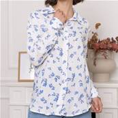 Chemise boutons de rose bleus