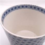 Tasse japonaise motif Asanoha bleu avec anse