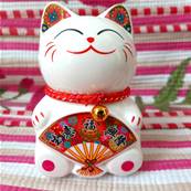 Maneki neko tirelire éventail