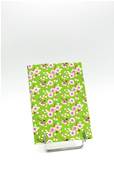 Carnet papier japonais fleurs de cerisier violettes sur fond vert 80 pages