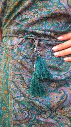 Robe cache cœur courte BLEU motifs cachemire