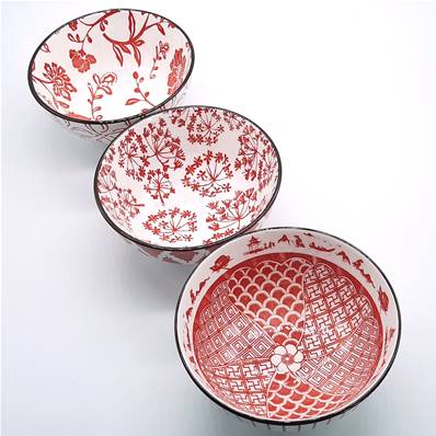 Set 3 bols “Shanghai” 10cm