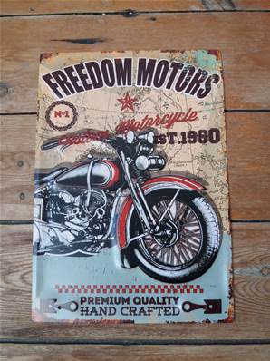 Plaque métal 28x40 vintage "FREEDOM MOTORS".