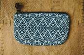 Trousse motif INCA bleu et blanc